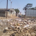 open dump of solid waste in slum