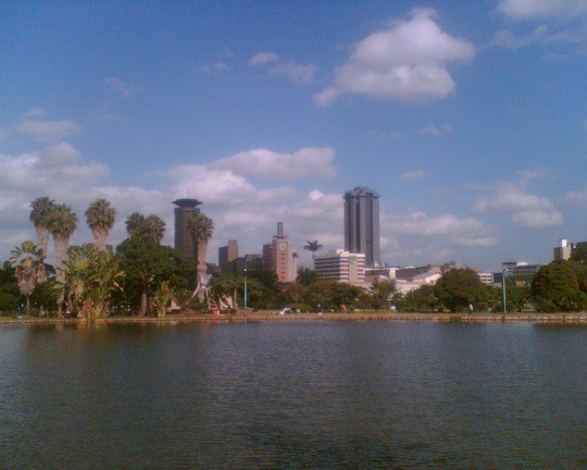 view on Nbo downtown from Uhuru Park