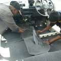 adjusting the carpets