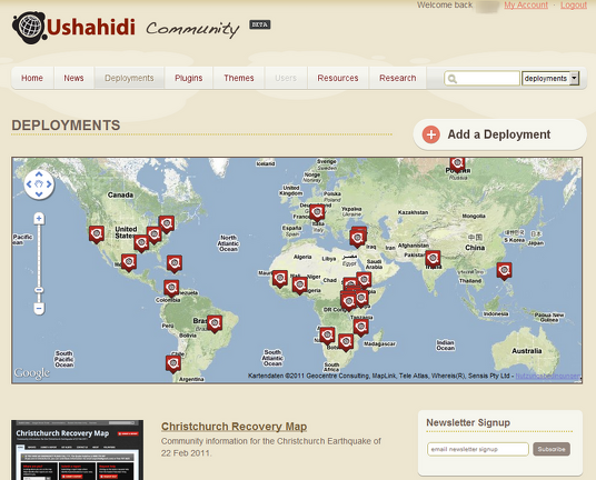 Ushahidi Community deployments