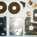 opened 2.5" hard disk drive